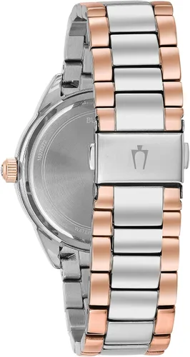 Miniatura 2 de Bulova Reloj de pulsera de cristal multifunción 98N100 para mujer, plateado, Vestido
