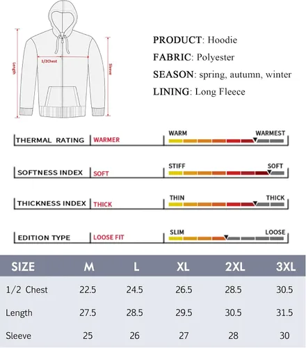 Miniatura 7 de JACKETOWN Sudadera con capucha de forro polar pesado para hombre, con cremallera completa, forro de sherpa, abrigo cálido de lana