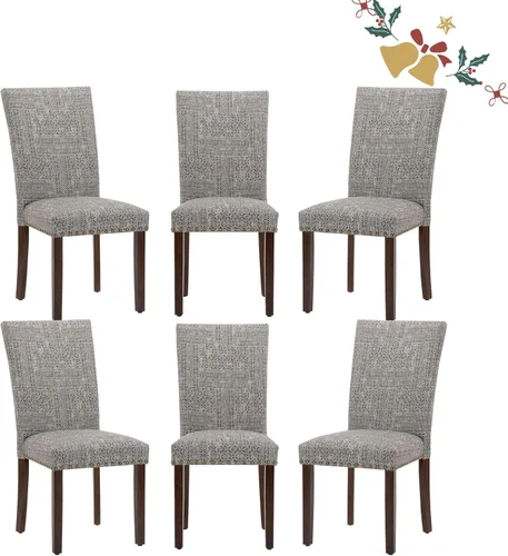 Miniatura 41 de Juego de 2 sillas de comedor Parsons, sillas tapizadas con cabeza de clavo para comedor y cocina con cojines gruesos y patas de madera, verde