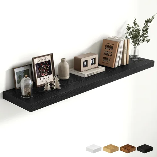 Miniatura 34 de Estantes flotantes de 48 pulgadas para pared, estante de chimenea de 10 pulgadas de profundidad, estantes flotantes de madera para pared, estantes