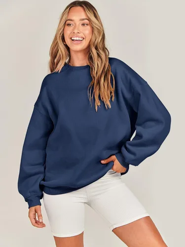 Miniatura 7 de ANRABESS Sudadera de gran tamaño para mujer, con cuello redondo, estilo Y2K, sudadera con capucha de forro polar, cómoda, camiseta informal, ropa