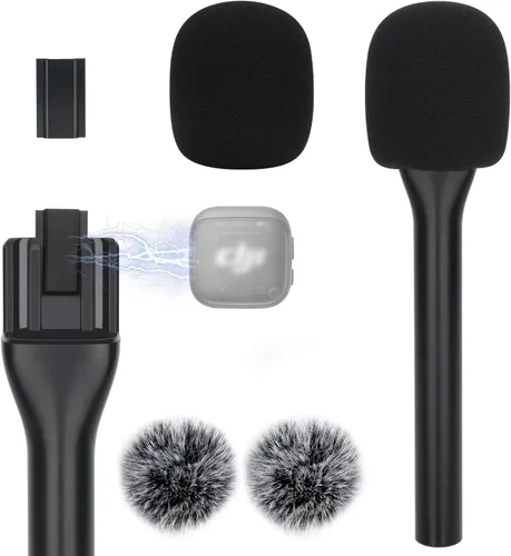 Miniatura 13 de YOUSHARES Soporte para micrófono de entrevista portátil - Carril deslizante magnético de hierro compatible con DJI Mic Mini / 2&Rode Wireless Go