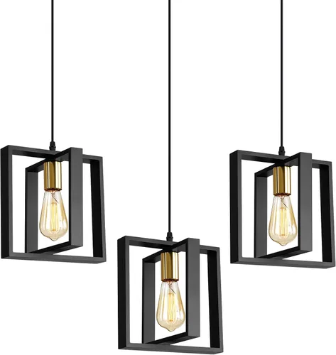 Miniatura 11 de 9MMML Iluminación colgante industrial pequeña, lámpara colgante de cocina estilo granja con cable, madera+metal, 1 luz E26 para comedor dormitorio