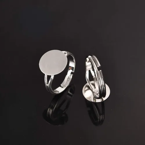 Miniatura 4 de LANBEIDE 40 anillos en blanco, chapado en plata, ajustable, plano, de 0.47 pulgadas, base de anillo en blanco (oro + plata)