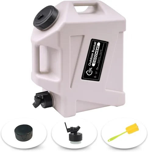 Miniatura 12 de COOZMENT Contenedores de agua de 3.2 galones/5 galones con grifo, jarra de agua sin BPA, tanque de agua verde militar, contenedores