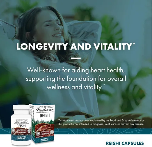 Miniatura 5 de Host Defense Cápsulas Reishi - Suplemento de apoyo para la salud del corazón y el sistema inmunológico - Suplemento de hongos para apoyar la energía