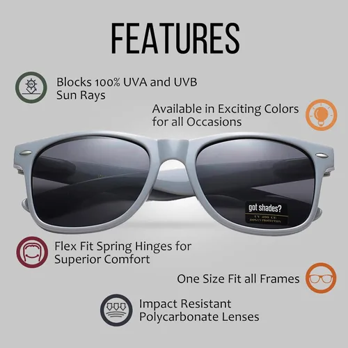 Miniatura 3 de Got Shades Wholesale Bulk Unisex 80's Retro 100% UV Sunglasses for Adults - 10 Pack - wFlex Hinges