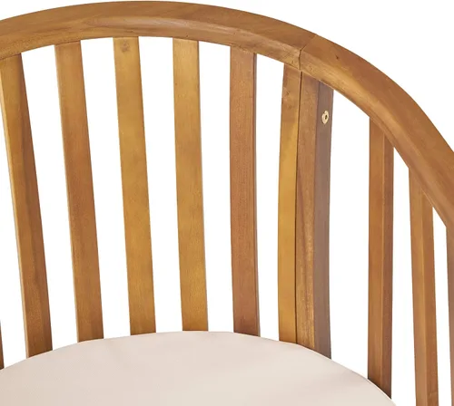 Miniatura 4 de Great Deal Furniture Nola - Sillas de comedor de madera para exteriores con cojines (juego de 2), acabado crema y teca, (309261)