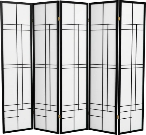 Miniatura 20 de Red Lantern Pantalla Eudes Shoji de 6 pies de altura - Palisandro - 5 paneles Rosewood