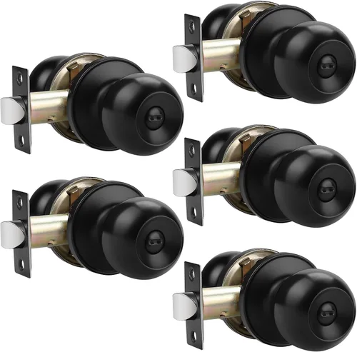 Miniatura 28 de Probrico Paquete de 10 pomos redondos para puerta de cama/baño, función de privacidad para baño/dormitorio, pomos de puerta interior con cerradura