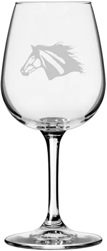 Miniatura 39 de Morgan Body Horse - Copa de vino grabada multiusos (12.75 onzas)
