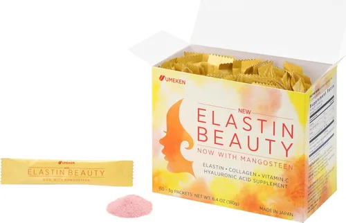 Miniatura 2 de Umeken Elastin Beauty - Suplemento en polvo con péptidos de colágeno, ácido hialurónico, vitamina C y fruta de mangostán, salud y bienestar
