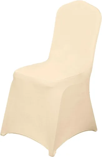 Balsa Circle 6 fundas elásticas de elastano beige para sillas de banquete, protector de asiento extraíble, lavable, suministros de fiesta, boda,
