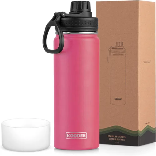Miniatura 65 de koodee Insulated Water Bottle, 32 oz Stainless Steel Double Wall Vacuum Wide Mouth Sport Bottle with Leakproof Spout Lid (Navy)