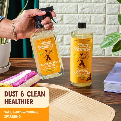 Miniatura 6 de Aunt Fannie's Limpiador en aerosol de madera multiusos, fórmula sin cera, perfecto para mesas de madera, paredes, mostradores y estantes, 16.9