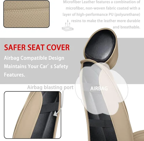 Miniatura 5 de TOMIC Yolanda - Juego completo de 5 fundas para asientos de automóvil, de cuero impermeable, universal, para Nissan Honda Civic CRV Hrv Kia Sorento