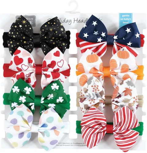 Miniatura 2 de Hudson Baby Cotton and Synthetic Headbands, Size 0-24 Months