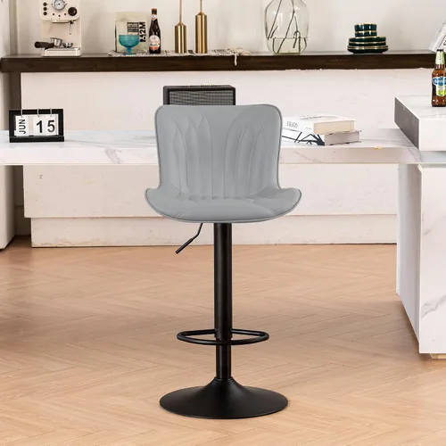 Miniatura 11 de YOUNIKE Juego de 2 taburetes de bar marrones modernos giratorios de altura de mostrador con respaldo alto ajustable para cocina, taburetes de bar