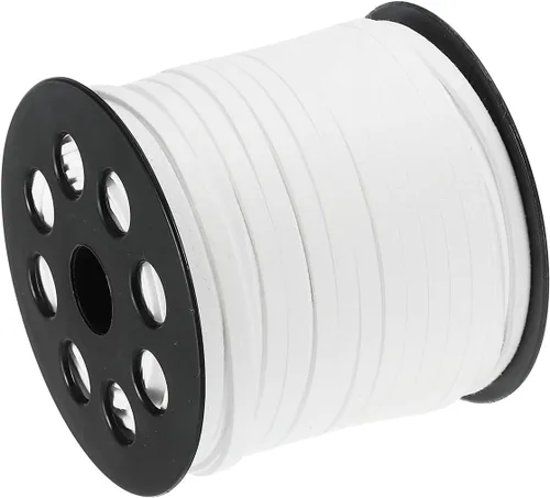Miniatura 24 de uxcell Cordón de gamuza, 49.21 yardas, 0.197 in, cuerda plana de hilo de cuero para bolso, bolso, cordones de zapatos, manualidades, fabricación