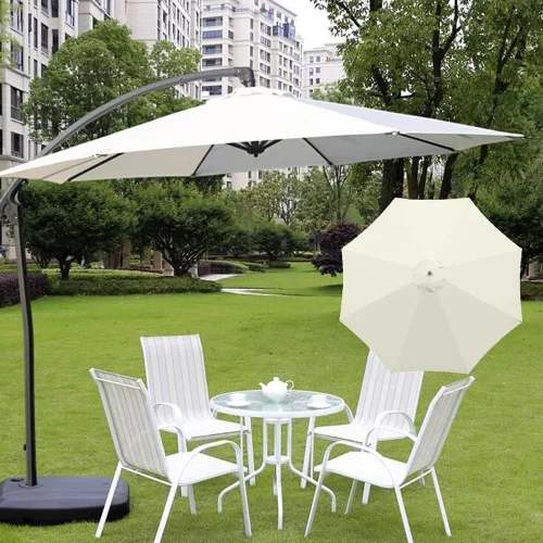 Miniatura 2 de ZJIEX Cubierta para sombrilla de repuesto de 9 pies y 10 pies, 6 varillas, 8 varillas, protección solar, repuesto