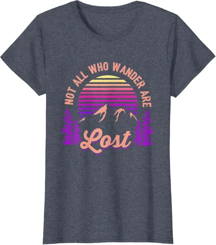 Miniatura 92 de Not All Who Wander Are Lost Vintage Mountains - Camiseta de senderismo, Negro, S