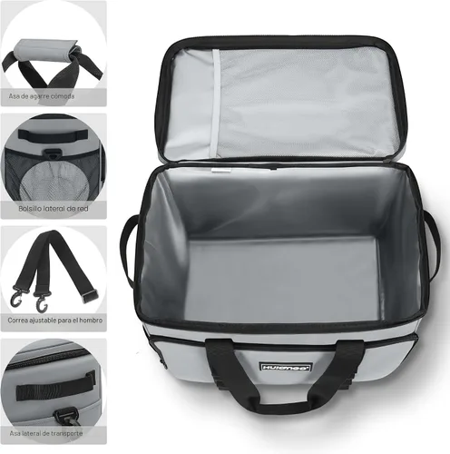 Miniatura 5 de Bolsa térmica con aislamiento suave, plegable, enfriadores de viaje grandes, enfriadores de lados suaves, hieleras a prueba de fugas, impermeable