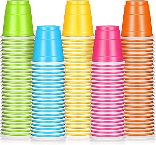 Miniatura 11 de Roshtia Paquete de 100 vasos de plástico de 2 onzas, mini vasos de chupito desechables de graduación de 2 onzas para fiesta de graduación, boda