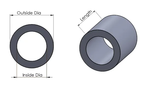 Miniatura 3 de Espaciador de aluminio negro de 1/2 pulgada de diámetro exterior x 3/8 pulgadas de diámetro interior x elige tu longitud, espaciador redondo sin