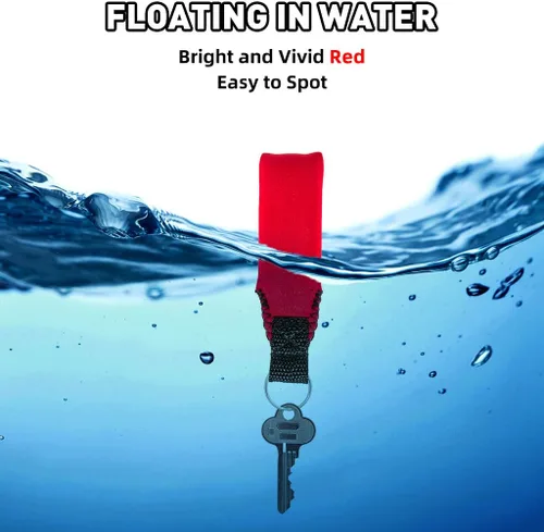 Miniatura 3 de Llavero flotante de neopreno, llavero flotante, llavero de deportes acuáticos para barco marino, pesca, vela, kayak Rojo