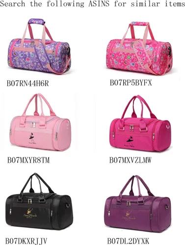 Miniatura 6 de Bolso deportivo de danza pequeñogrande para mujeres y adolescentes, para gimnasio, yoga, para pasar la noche, fin de semana, etc., Rosa, L