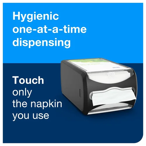 Miniatura 6 de Dispensador de servilletas de mostrador Tork Xpressnap Negro N4, Diseño versátil, Gama Signature, 5.7" x 7.5" x 12.1", 6432000