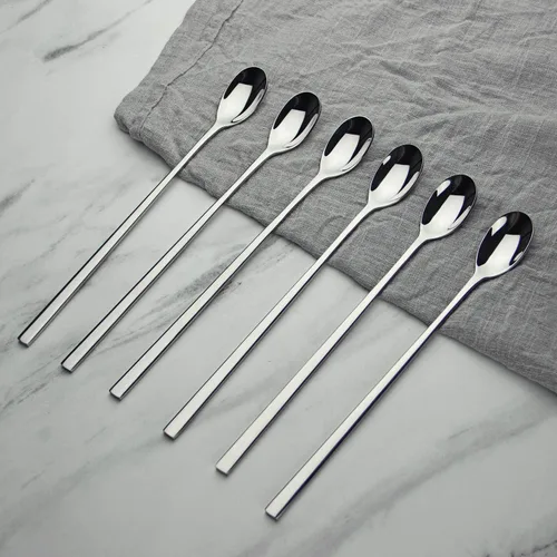 Miniatura 2 de AOOSY Cuchara de Mango Largo, Agitadores de Café, Cuchara de Té Helado de 9 Pulgadas, Cucharadita de Acero Inoxidable 18/10 Premium para Leche