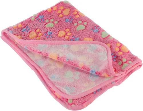 Miniatura 2 de Manta de forro polar súper suave y cálida para mascotas, manta de franela para cachorros con estampado de patas para perro, cachorro y gato