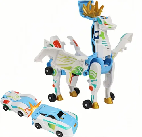 Juguete de automóvil de dinosaurio que se transforma en colisión, 2 autos magnéticos que se transforman en juguetes de dinosaurio para niños, niñas,