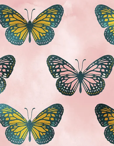 Miniatura 5 de Mural de pared con patrón de mariposa grande sobre fondo rosa. Dormitorio, guardería, decoración del hogar. Papel tapiz autoadhesivo #6441