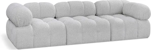 Miniatura 28 de Meridian Furniture 611Cream-S68A Colección Ames Moderno Sofá modular contemporáneo con tela de boucle color crema, modular para crear