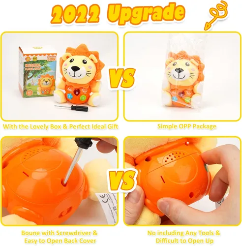 Miniatura 4 de Juguetes para bebés de 6 a 12 meses - Juguete de peluche musical de león para bebés de recién nacidos a 1 año para niños y niñas