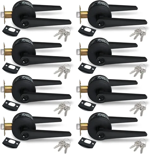 Miniatura 10 de MD8820-DB-BK-1P - Manija de puerta de privacidad sólida para dormitorio y baño, acabado negro mate
