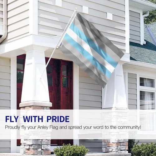 Miniatura 2 de Anley Fly Breeze - Bandera Demiboy Pride de 3 x 5 pies, color vivo y a prueba de decoloración, cabecera de lona y doble costura, banderas LGBT