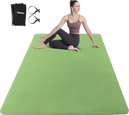 Miniatura 12 de UMINEUX Tapete de yoga grande para hombres y mujeres de 1/4 y 2/5 pulgadas, extra grueso, TPE para entrenamiento en casa, gimnasio, antideslizante