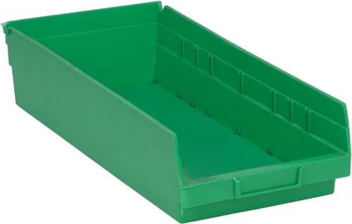 Miniatura 14 de Quantum Storage QSB108 - Contenedores de plástico anidables resistentes para farmacia, hospital y almacén, labio colgante y 7 ranuras divisoras