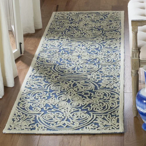 Miniatura 22 de SAFAVIEH Trace Collection - Alfombra decorativa de 2 x 3 pies, color marfil, lana hecha a mano, ideal para zonas de alto tráfico en entrada, sala