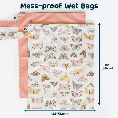 Miniatura 4 de Tiny Twinkle Bolsas Húmedas a Prueba de Desorden Paquete de 2 Bolsas Húmedas Reutilizables e Impermeables para Trajes de Baño Ropa de Bebé
