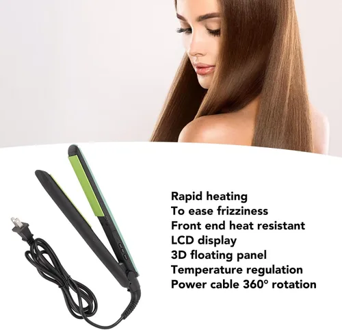 Miniatura 3 de Plancha de pelo de doble uso, cable, calor frontal adecuado para salón de belleza y uso doméstico, enchufe de EE. UU. 110-220V