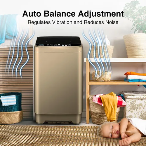 Miniatura 5 de Lavadora portátil de 17.7 libras, lavadora compacta completamente automática para apartamento, 10 programas de lavado, pequeña lavadora portátil