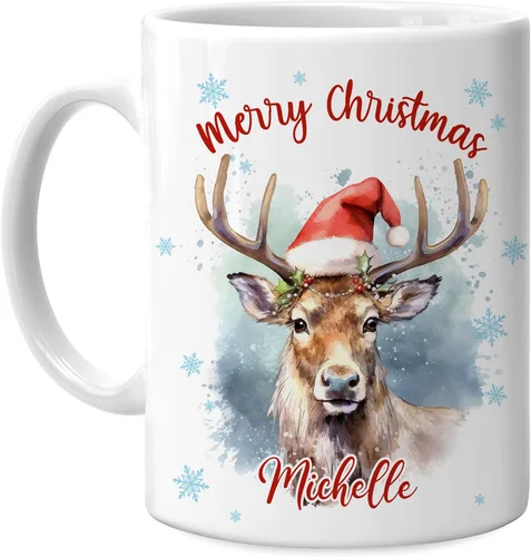Miniatura 47 de Hyturtle Regalos personalizados para amantes de los osos – Taza de café de cerámica con nombre personalizado de oso con sombrero de Papá Noel
