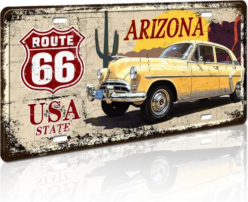 Miniatura 8 de Texas Route 66 - Letrero decorativo para placa de matrícula vintage de Estados Unidos, 12 x 6 pulgadas