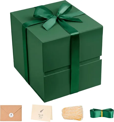 Miniatura 64 de LIFELUM Square Gift Box with Magnetic Lid, Card, Sticker, Ribbon, Shredded Paper Filler for Business, Wedding, Birthdays