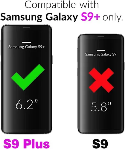 Miniatura 2 de Asuwish Funda de teléfono para Samsung Galaxy S9 Plus con protector de pantalla de vidrio templado y accesorios para celda, goma de silicona suave