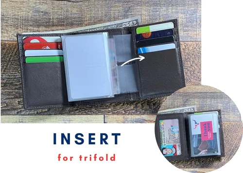 Miniatura 4 de Vinilo resistente de 6 páginas para billetera plegable o triple (juego de 2), Gris, Billetera plegable